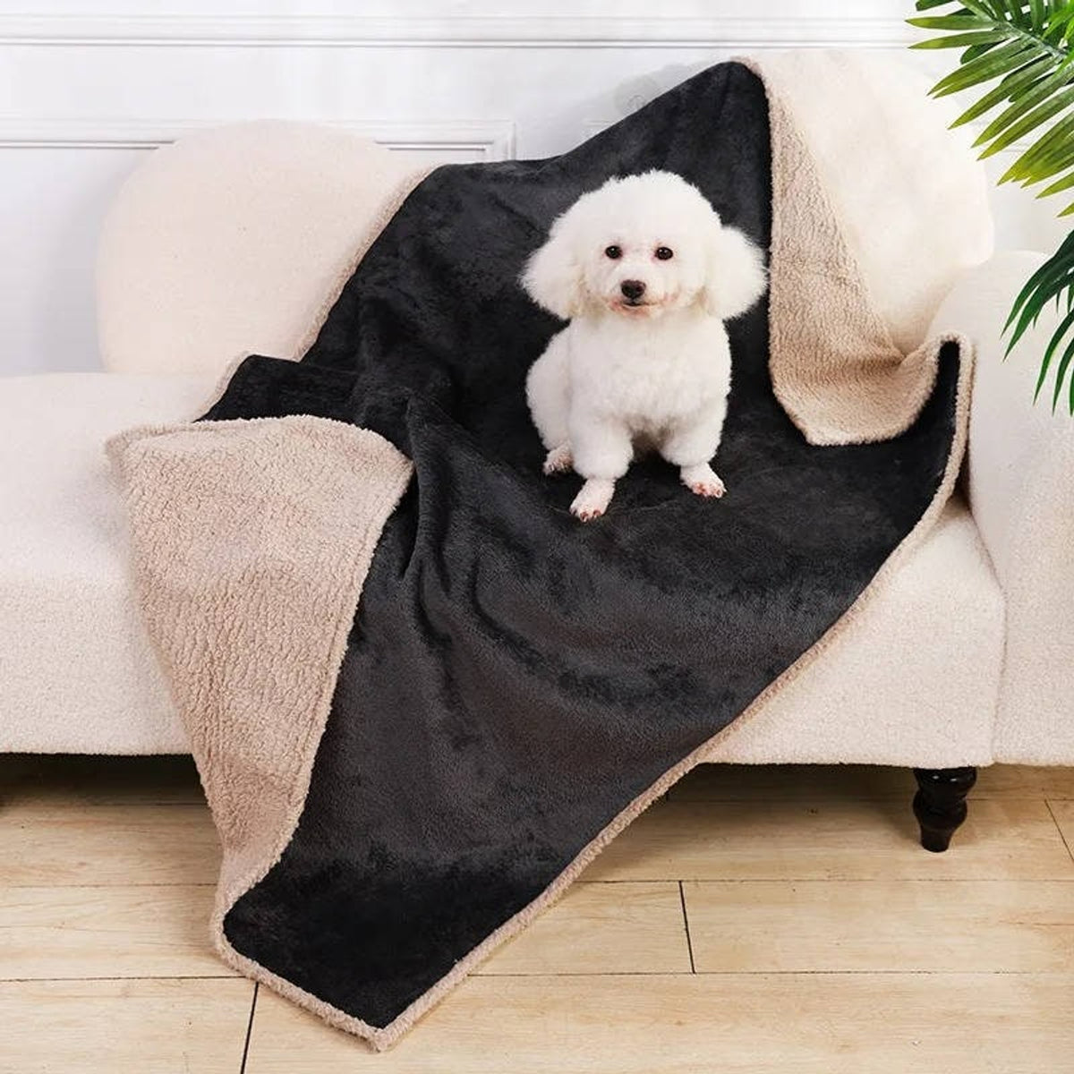 Waterproof Sherpa Dog Blanket With Non-Slip Furniture Protector - Image 2
