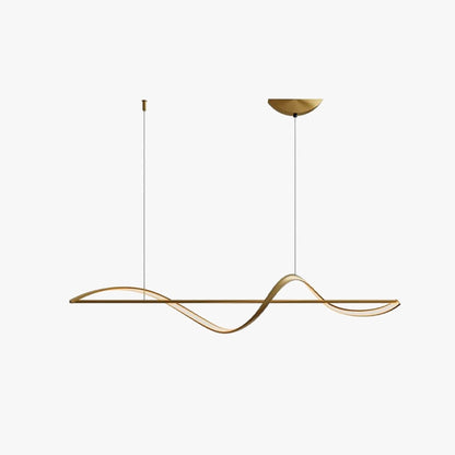 Wave-Shaped Linear LED Pendant Light With Adjustable Height - Image 4