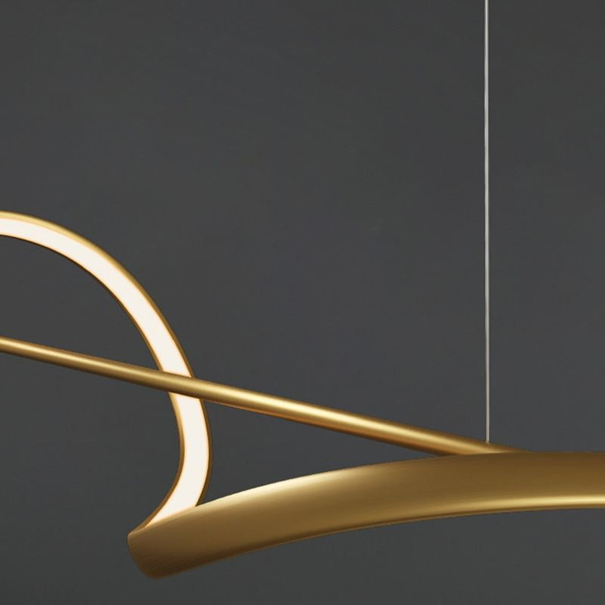 Wave-Shaped Linear LED Pendant Light With Adjustable Height - Image 6