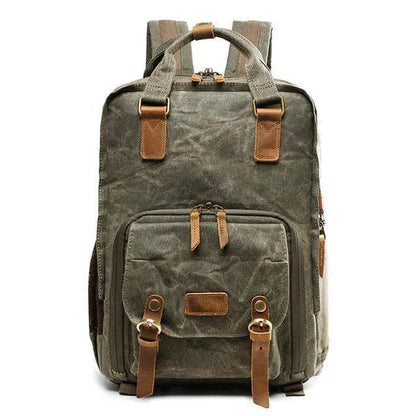 Waxed Canvas Camera Backpack With Large Capacity And Padded Dividers - Image 3