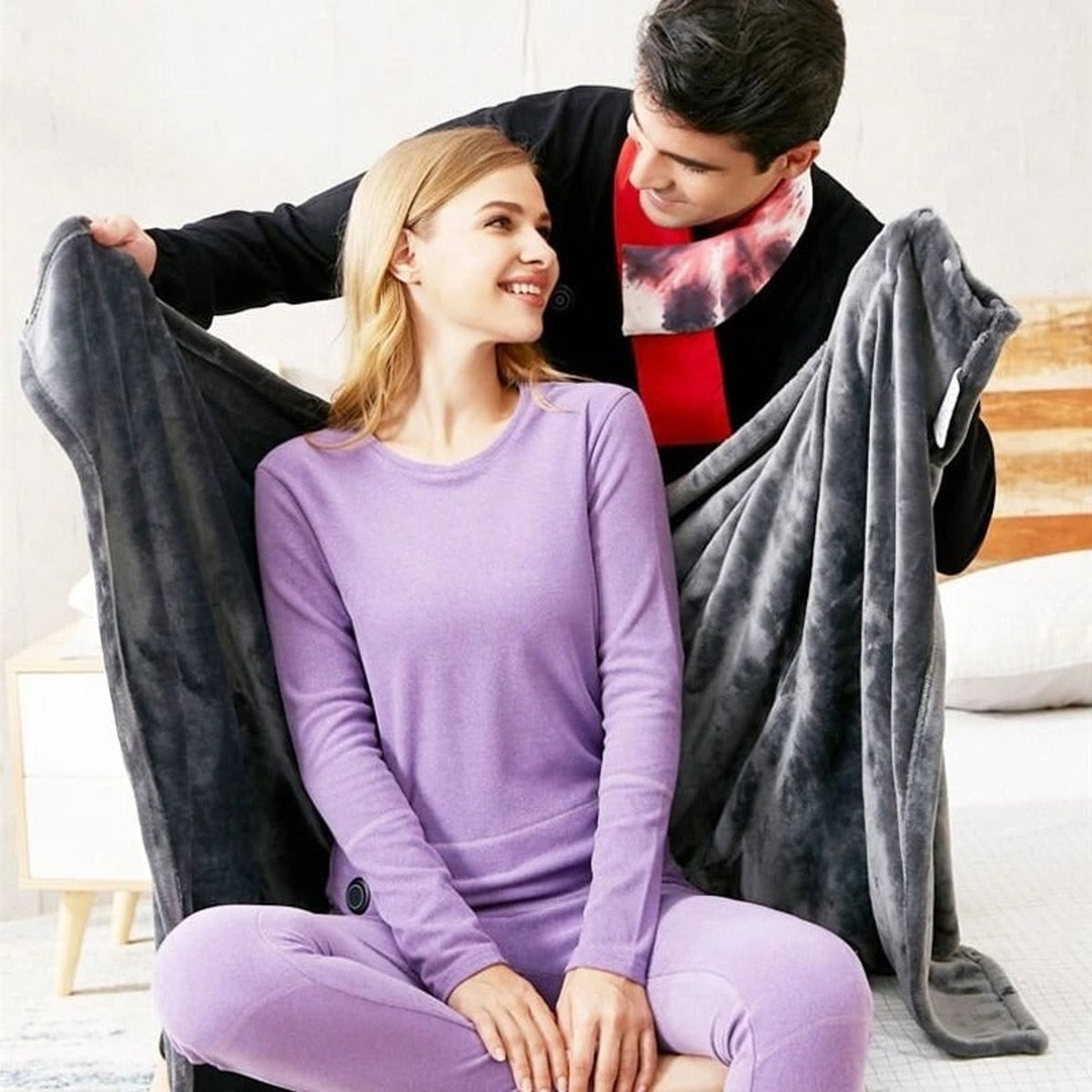 Wearable Heated Blanket Hooded Fleece Throw - Image 4