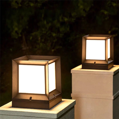 Weatherproof Modern Cube Outdoor Floor Lamp - Image 2
