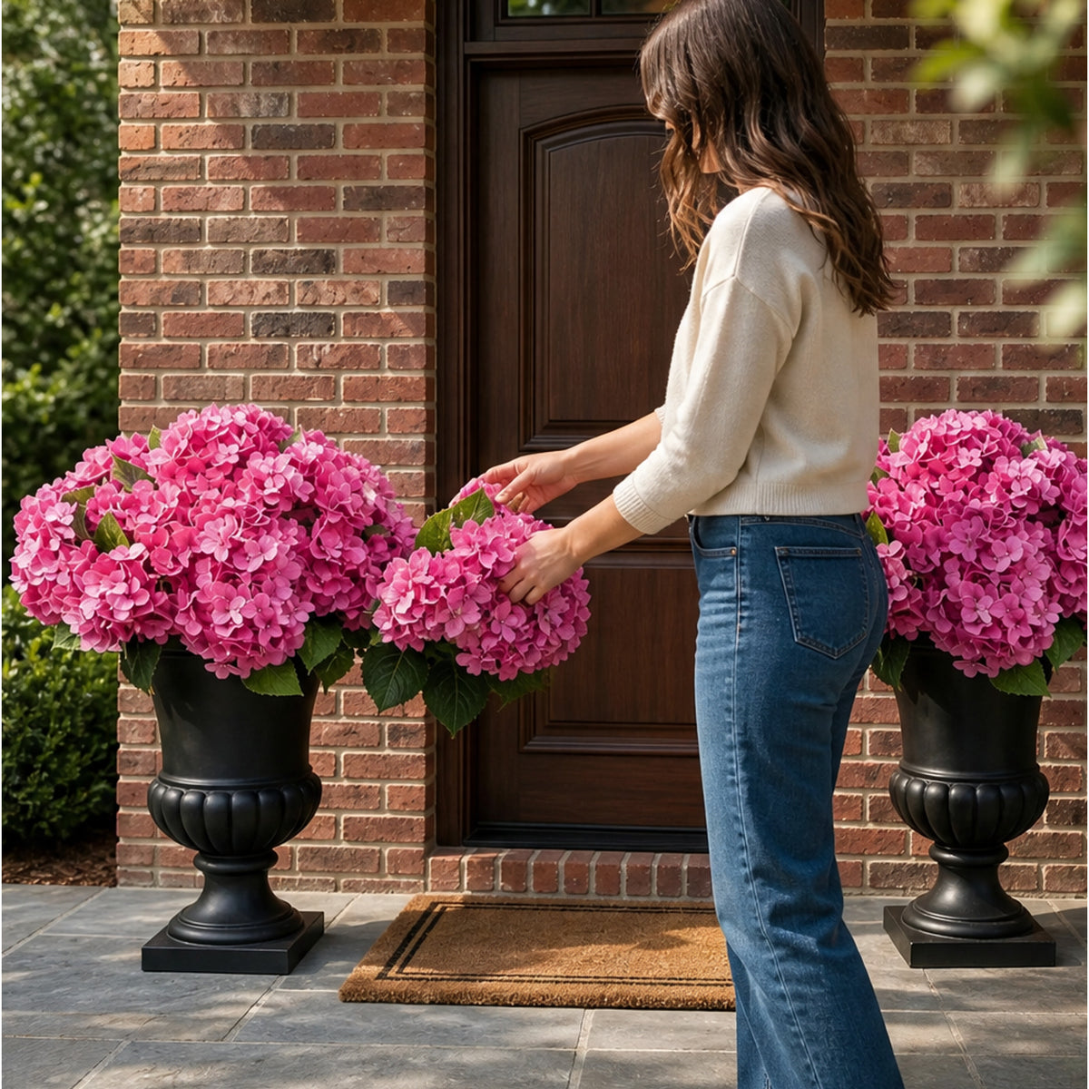 Weatherproof Silk Hydrangea Set For Porch & Patio Full Fade-Resistant Faux Blooms - Image 9
