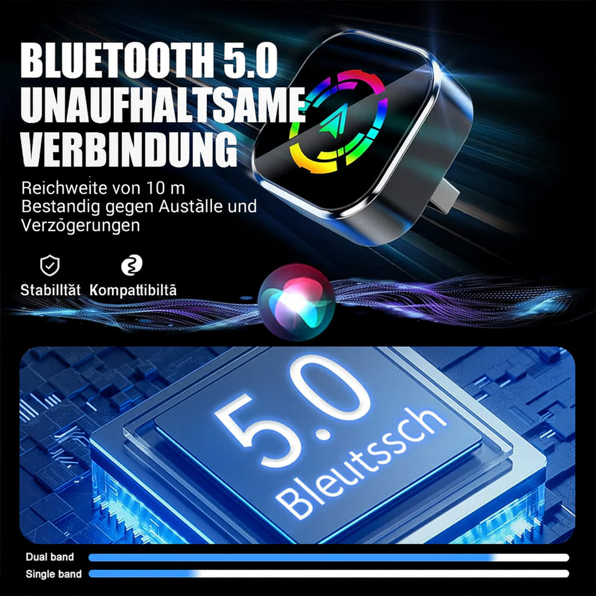 Wireless Adapter For Carplay And Android Auto With Bluetooth 5.0 And Wlan - Image 5
