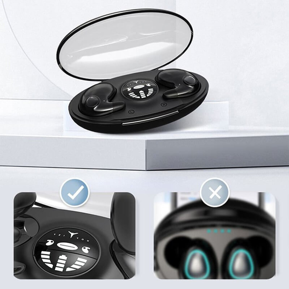 Wireless Bluetooth Earbuds With Active Noise Cancelling Ultra-Thin Sleep Design For Comfortable Side Sleeping - Image 8