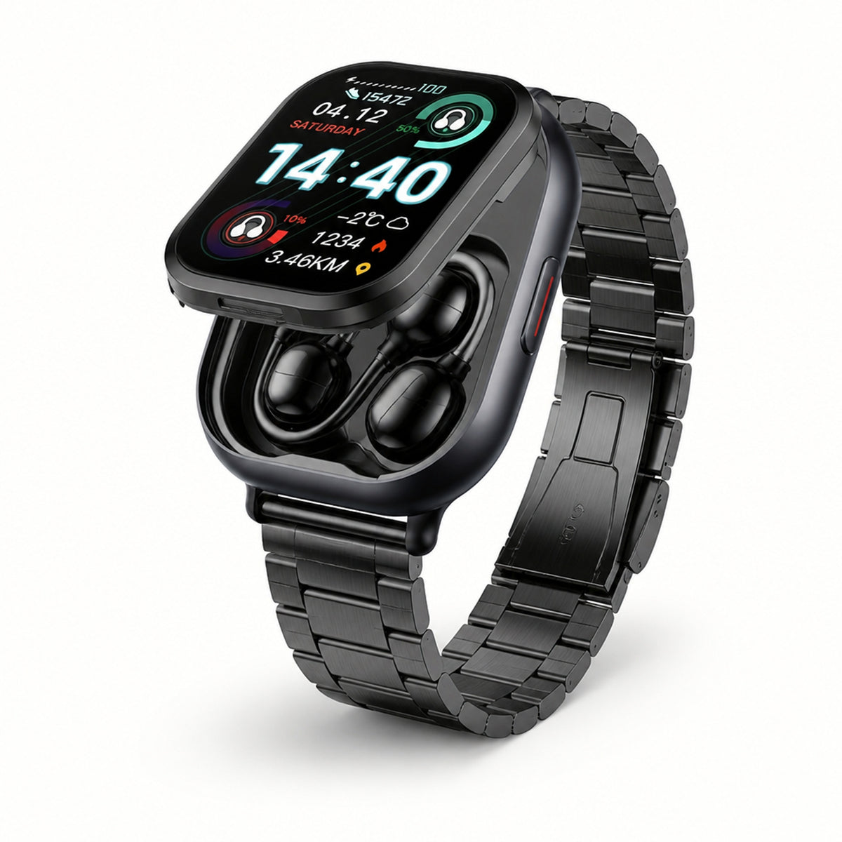 Wireless Earbuds Integrated Into HD Touchscreen Smartwatch - Image 1