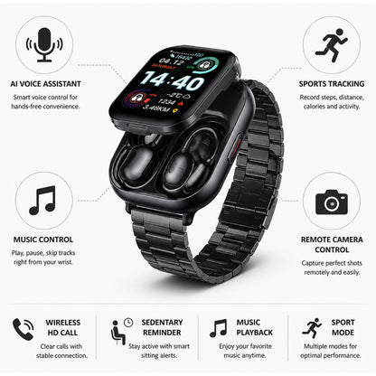 Wireless Earbuds Integrated Into HD Touchscreen Smartwatch - Image 9