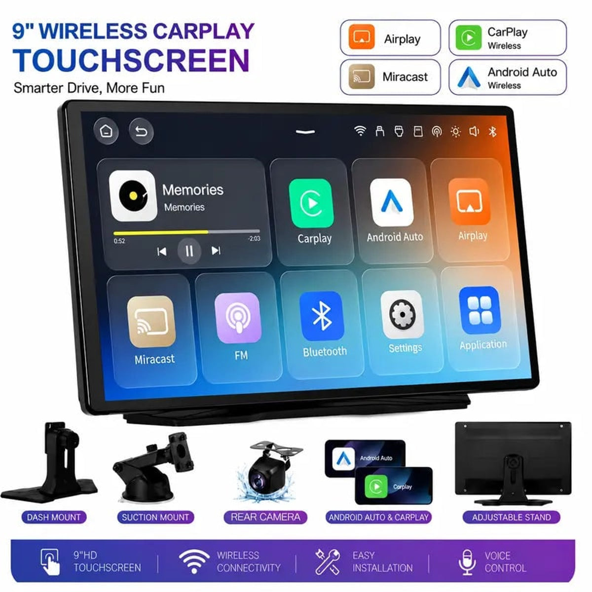 Wireless Portable Touchscreen With GPS Mirror Link & Voice Control - Image 1