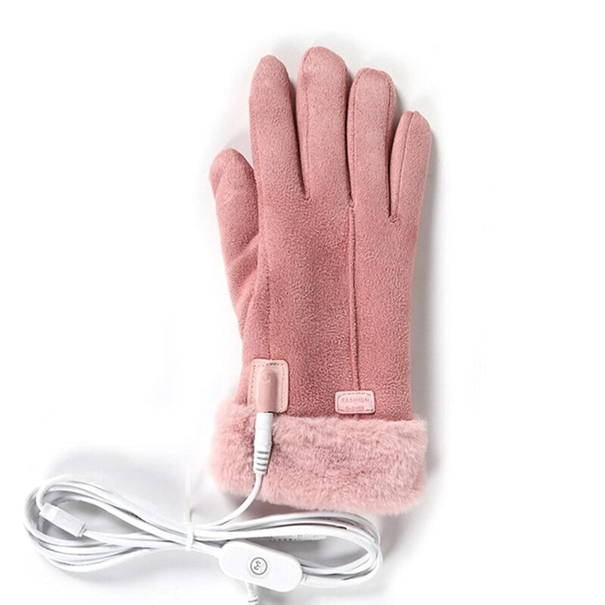 Women's Heated Gloves USB Electric With Faux Fur Cuffs And Thick Fleece Lining - Image 1
