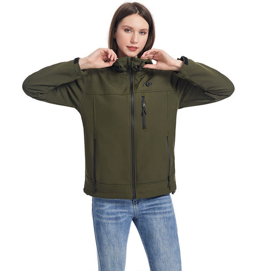 Women's Heated Jacket Full Zip Softshell With USB Power And Multiple Heating Zones - Image 6