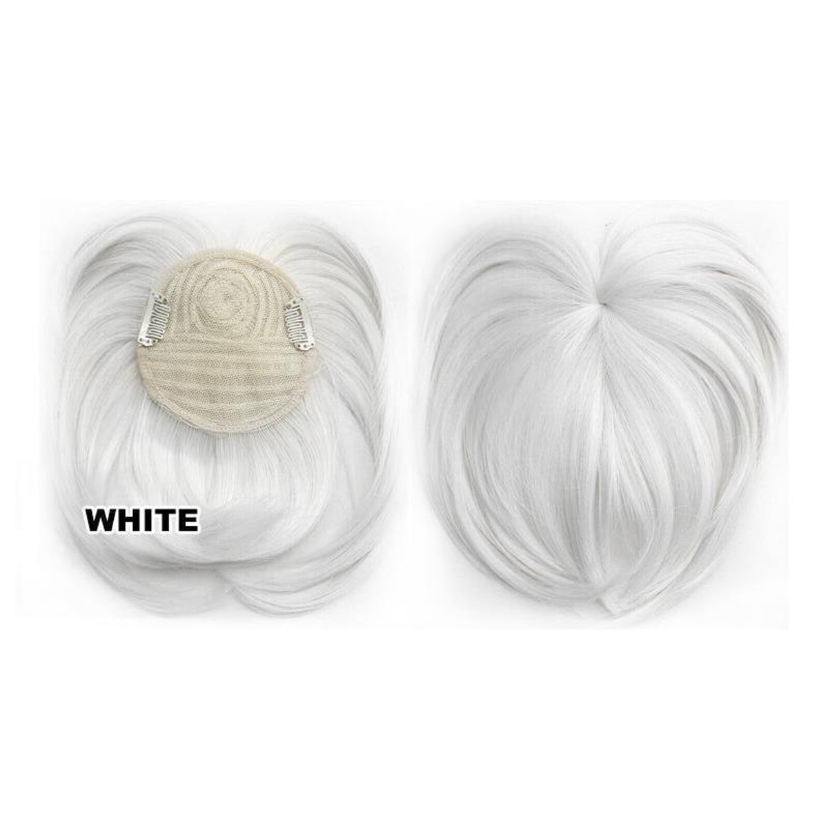 Women's Natural Short Hair Topper With Secure Clips For Thinning Crown - Image 14