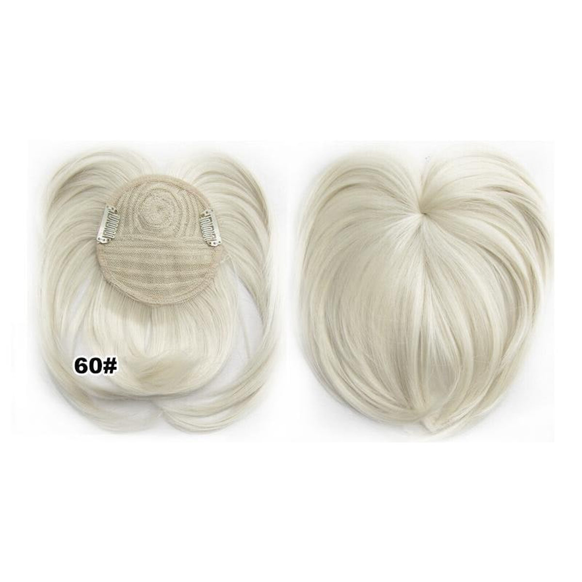 Women's Natural Short Hair Topper With Secure Clips For Thinning Crown - Image 13