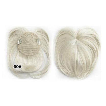 Women's Natural Short Hair Topper With Secure Clips For Thinning Crown - Image 13