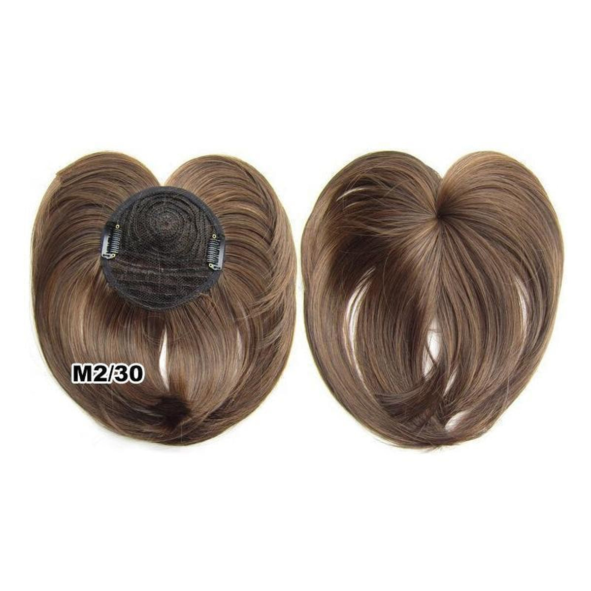 Women's Natural Short Hair Topper With Secure Clips For Thinning Crown - Image 4