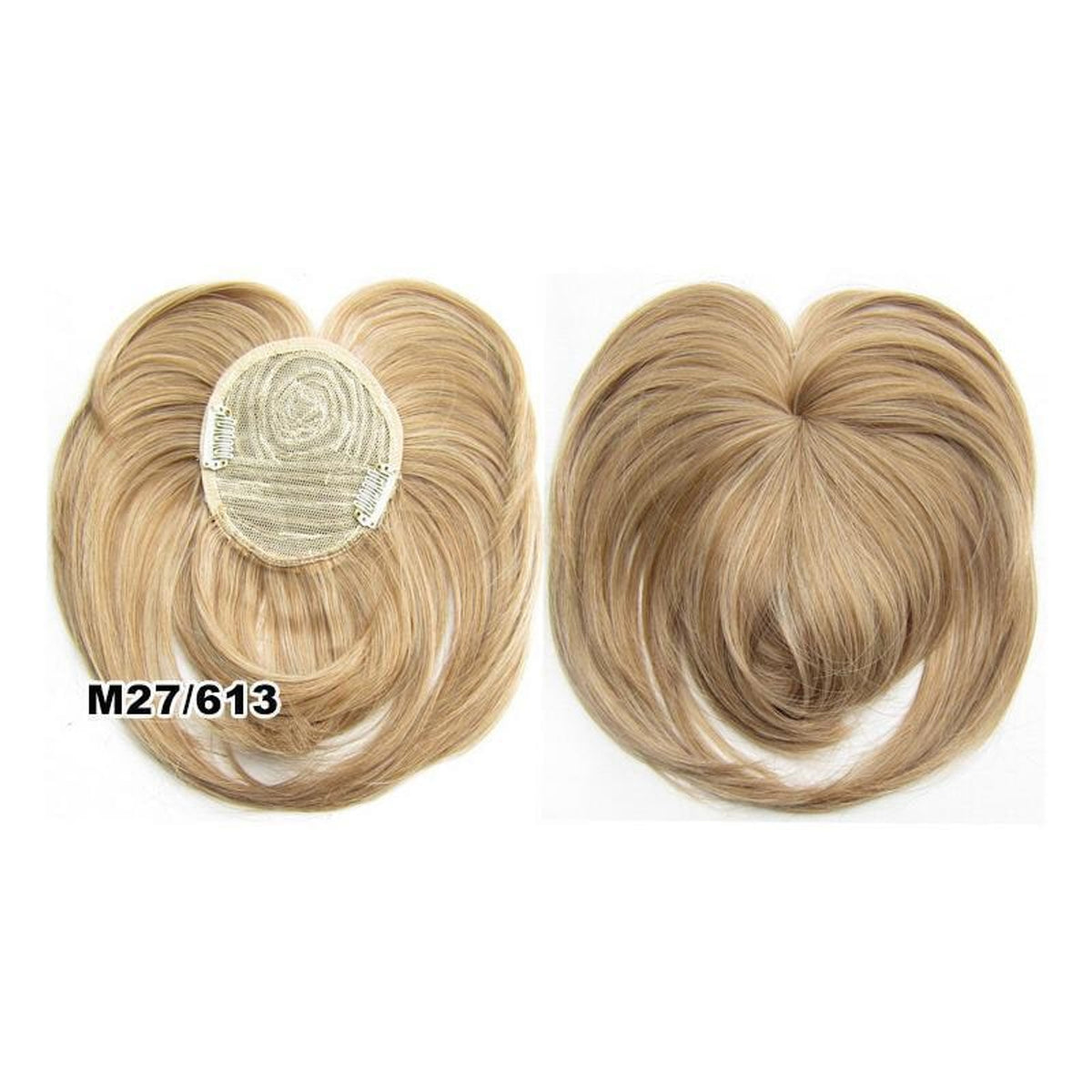 Women's Natural Short Hair Topper With Secure Clips For Thinning Crown - Image 11