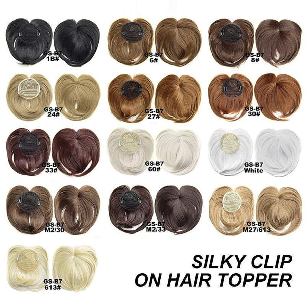 Women's Natural Short Hair Topper With Secure Clips For Thinning Crown - Image 2