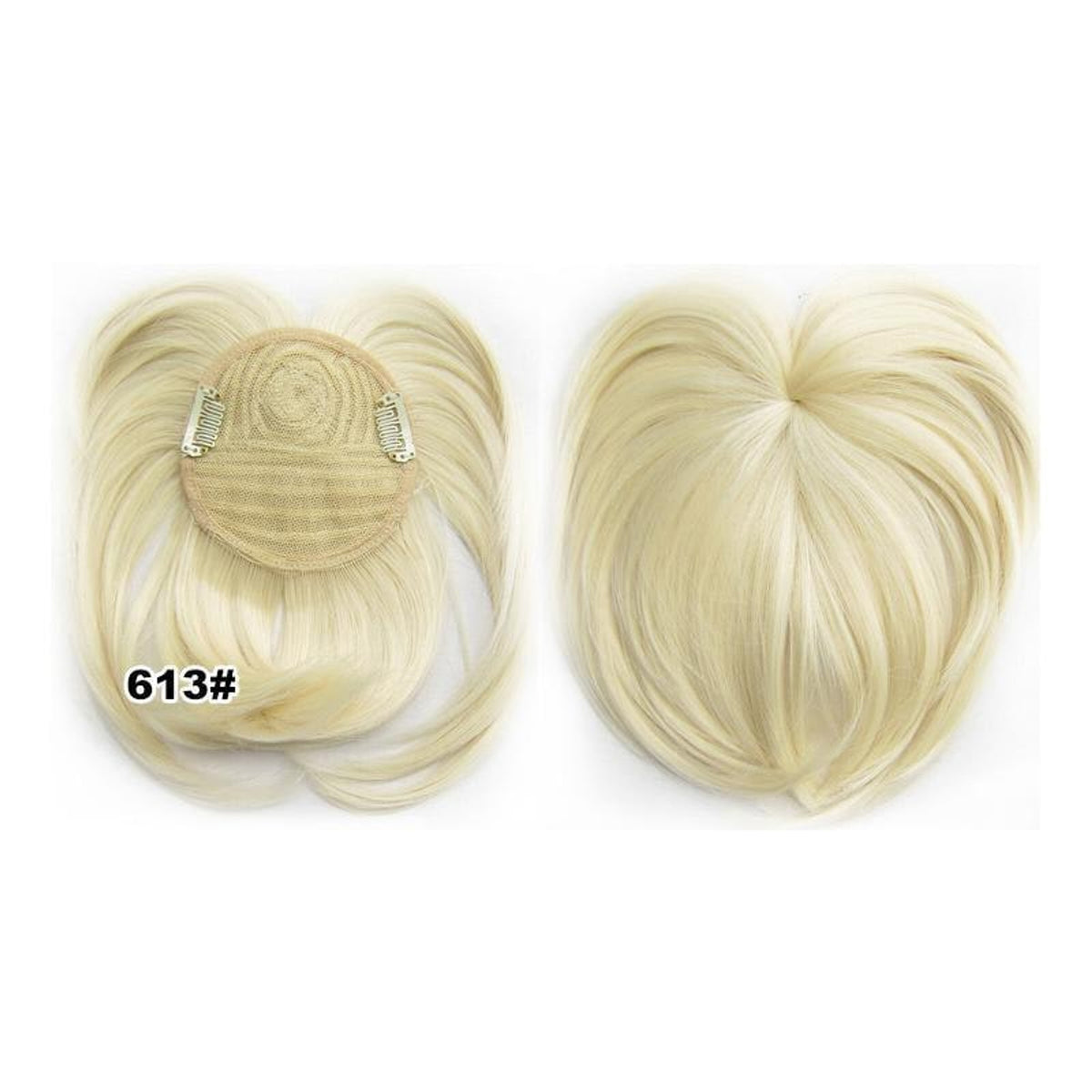 Women's Natural Short Hair Topper With Secure Clips For Thinning Crown - Image 10