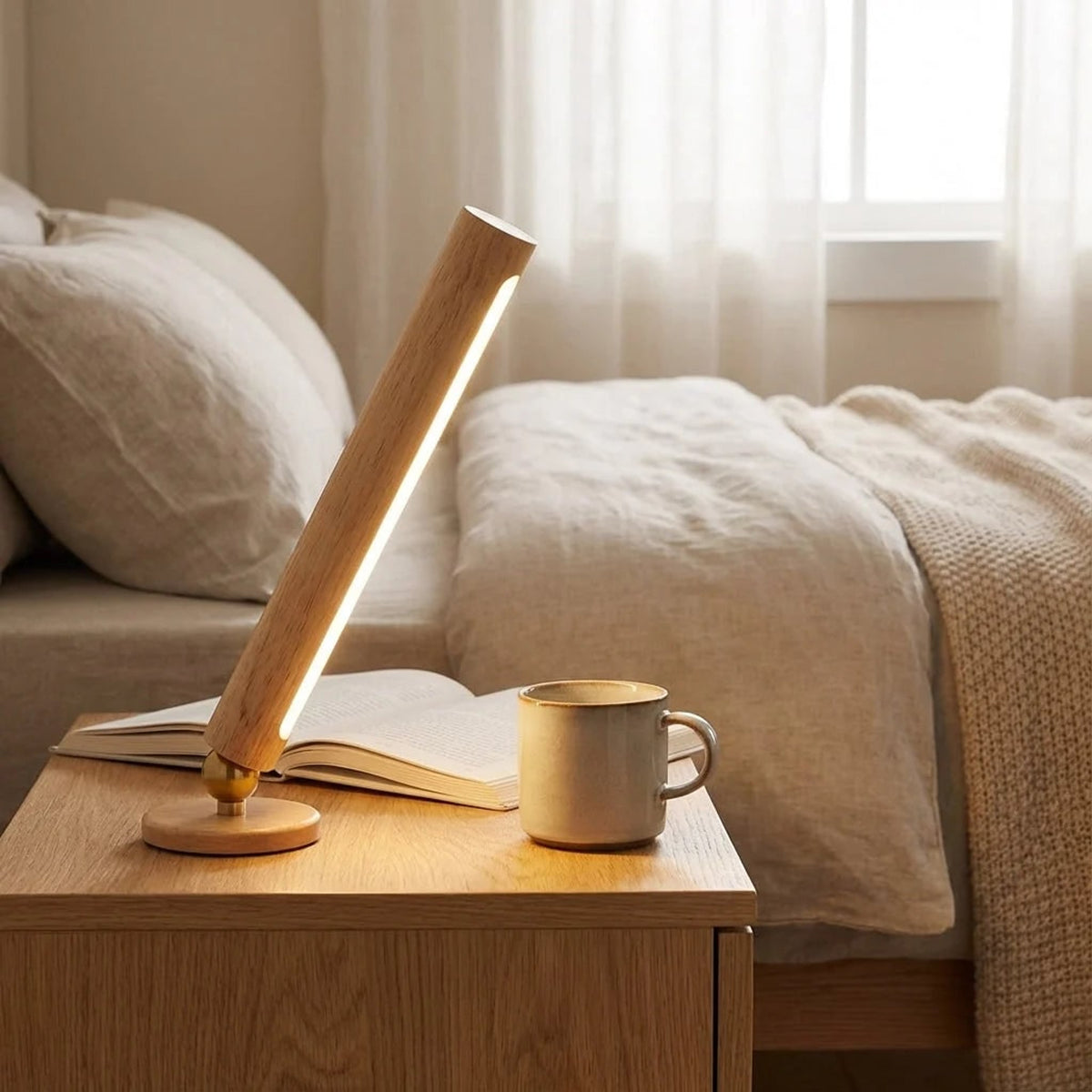 Wooden Adjustable Desk Lamp With Warm Light - Image 1