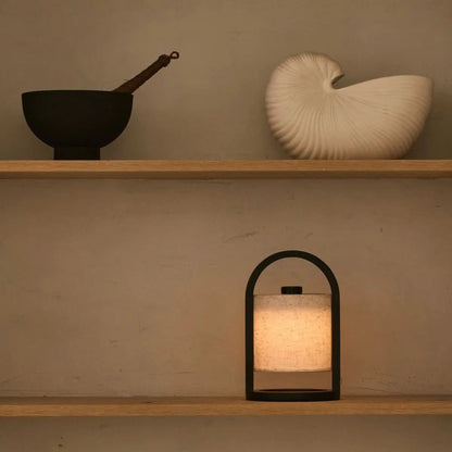 Wooden Cylinder Portable LED Table Lamp With Touch Dimmer - Image 3