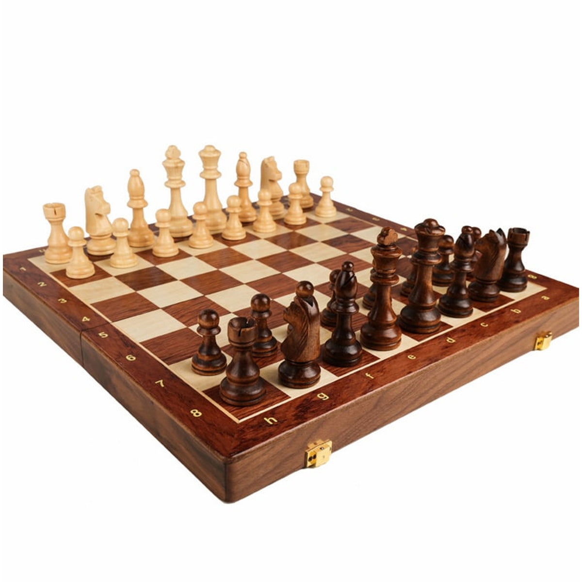 Wooden Folding Chessboard For Children Large Solid Wood Chess Set - Image 6