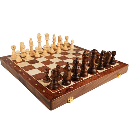 Wooden Folding Chessboard For Children Large Solid Wood Chess Set - Image 5