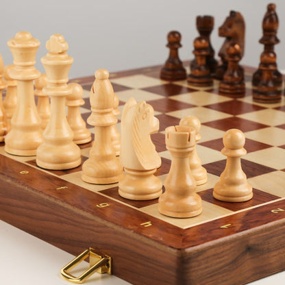 Wooden Folding Chessboard For Children Large Solid Wood Chess Set - Image 3