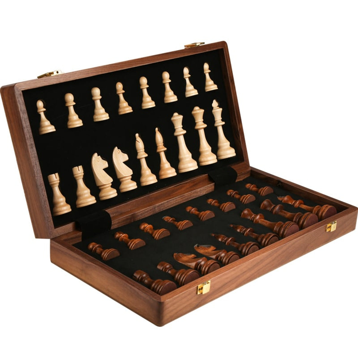 Wooden Folding Chessboard For Children Large Solid Wood Chess Set - Image 4