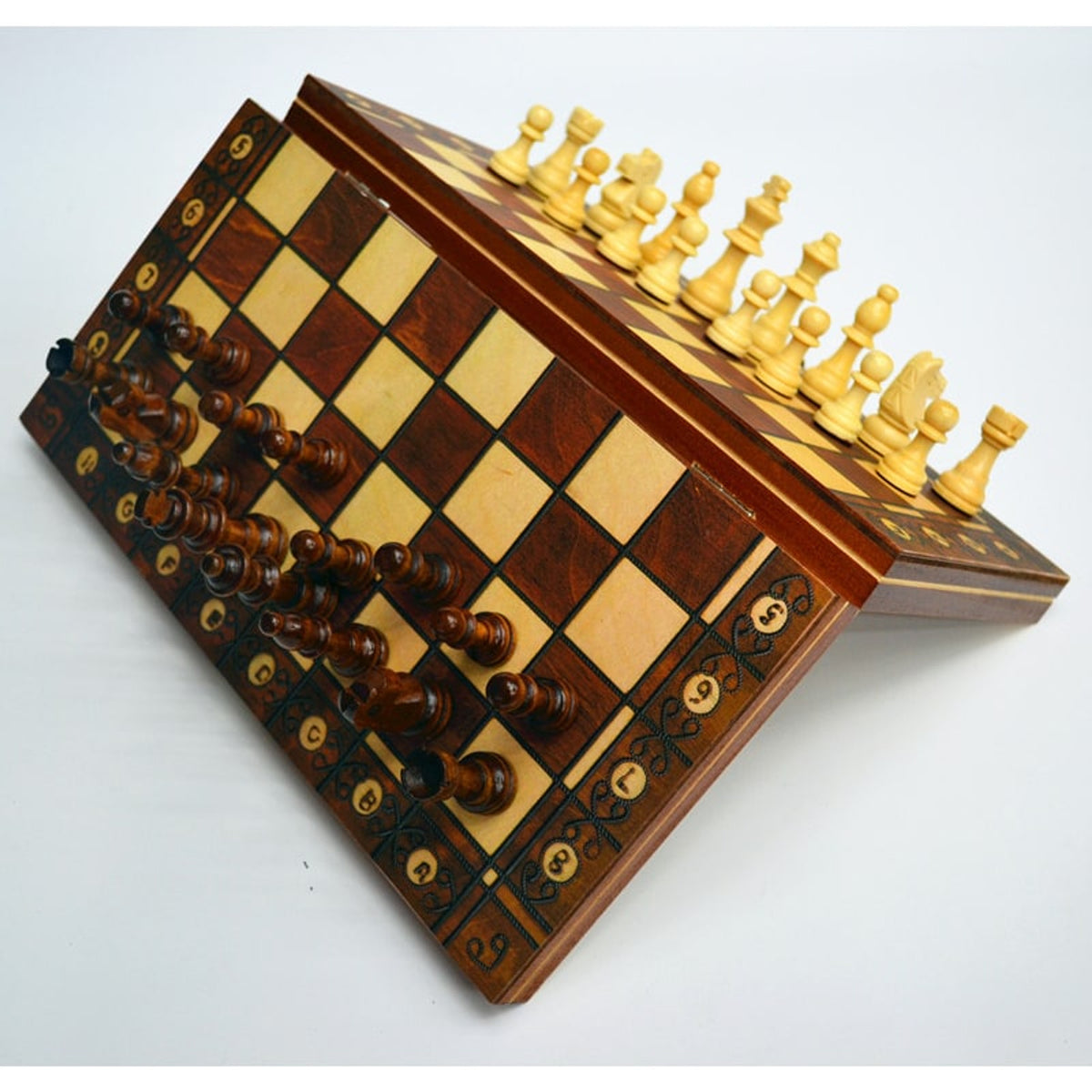 Wooden Magnetic 3 In 1 Chess Set With Folding Design - Image 1