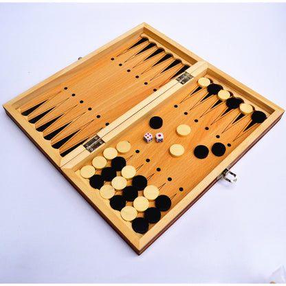 Wooden Magnetic 3 In 1 Chess Set With Folding Design - Image 2