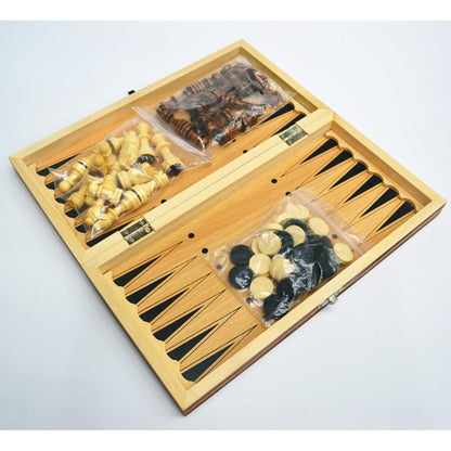 Wooden Magnetic 3 In 1 Chess Set With Folding Design - Image 3