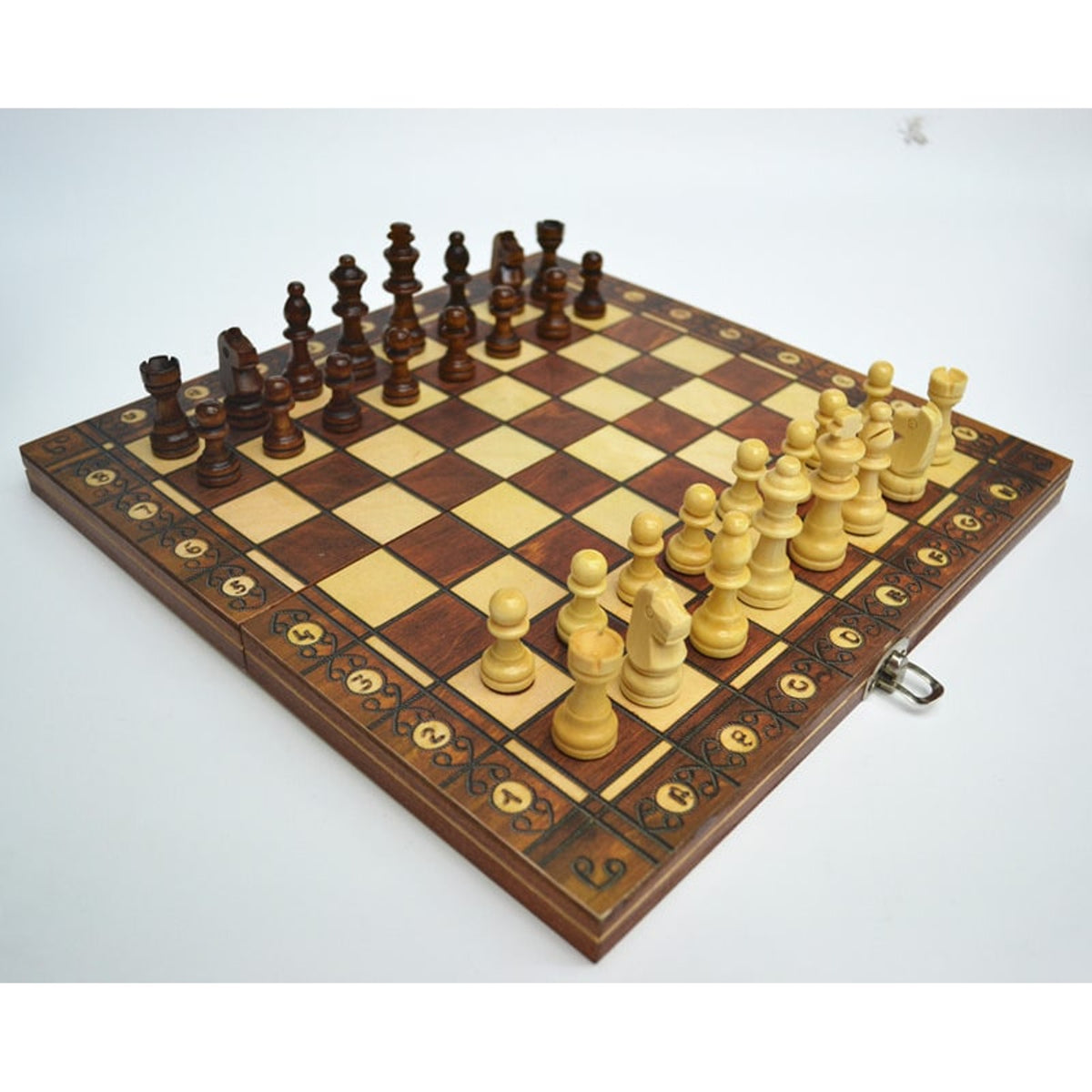Wooden Magnetic 3 In 1 Chess Set With Folding Design - Image 4