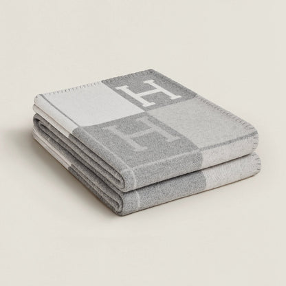 Wool Cashmere Blanket Check Throw Soft - Image 2