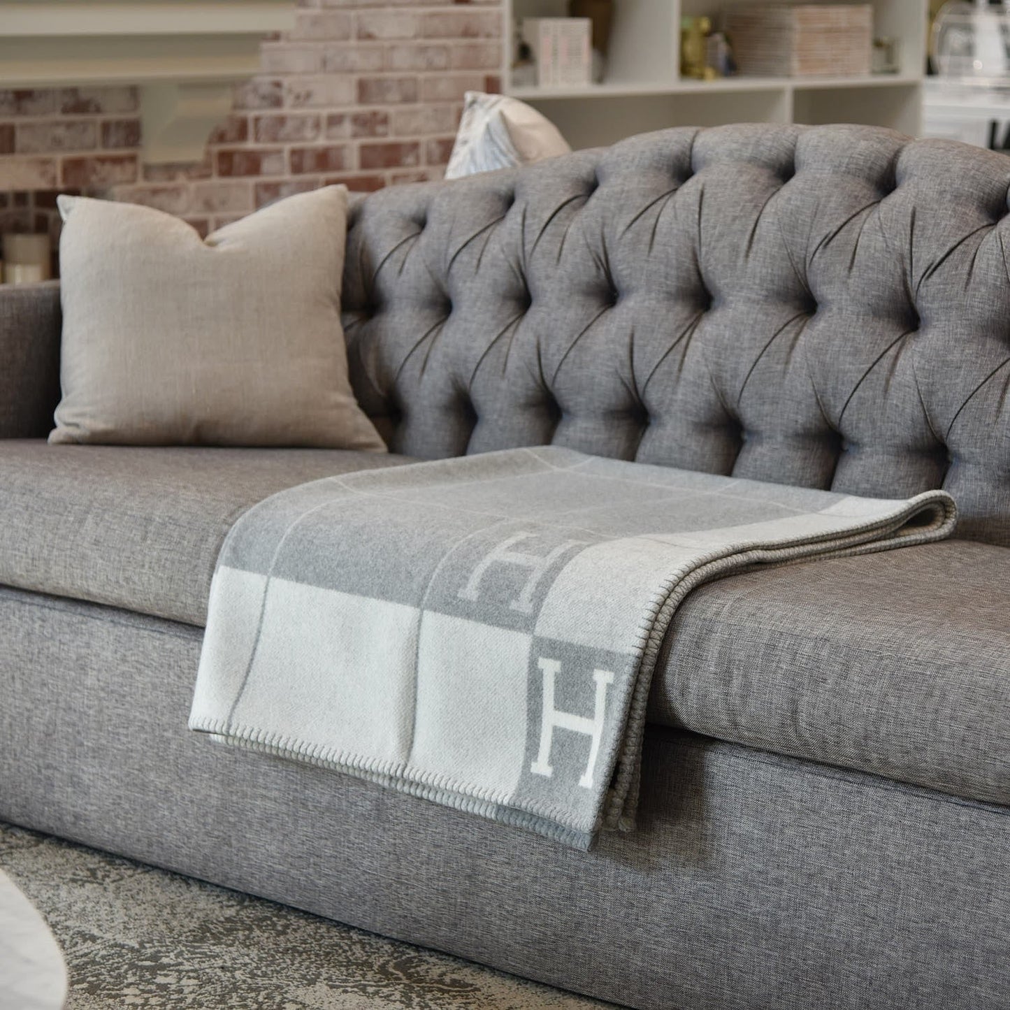 Wool Cashmere Blanket Check Throw Soft - Image 7